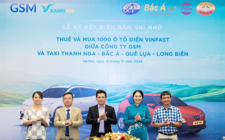 Hanoi's 4 taxi companies partner with Xanh SM for green transformation with 1,000 electric vehicles