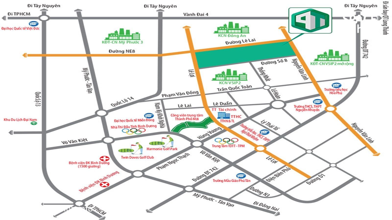 Vị trí địa khu công nghiệp Phú Tân Bình Dương