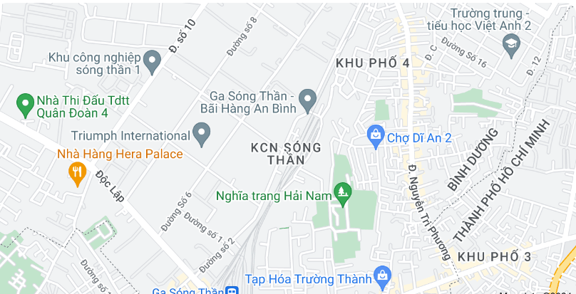 Vị tr&iacute; của Khu c&ocirc;ng nghiệp S&oacute;ng Thần Dĩ An B&igrave;nh Dương