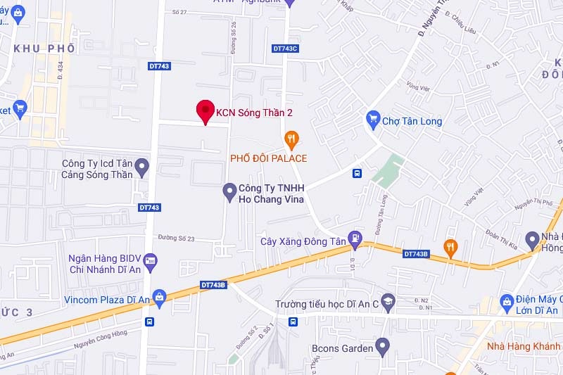 Vị tr&iacute; khu c&ocirc;ng nghiệp S&oacute;ng Thần II