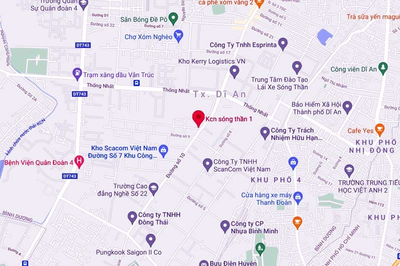 Vị tr&iacute; khu c&ocirc;ng nghiệp S&oacute;ng Thần I