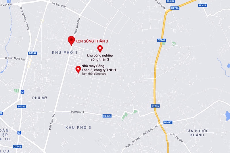 Vị tr&iacute; khu c&ocirc;ng nghiệp S&oacute;ng Thần III